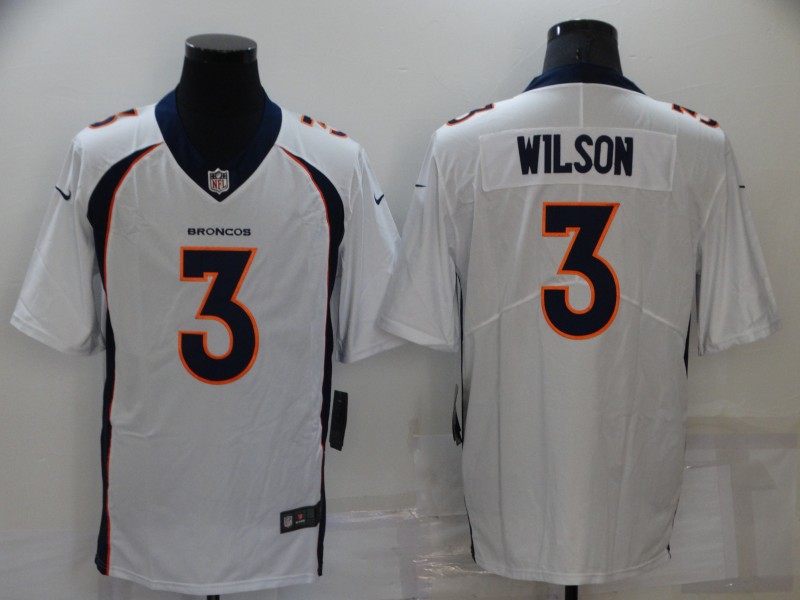 Men's Denver Broncos #3 Russell Wilson White Vapor Untouchable Limited Stitched Jersey