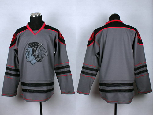 Chicago Blackhawks Blank Charcoal Gray Jersey