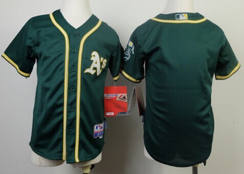 Oakland Athletics Blank 2014 Green Kids Jersey