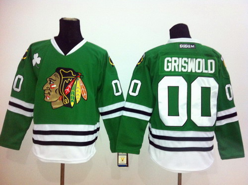 Chicago Blackhawks #00 Clark Griswold Green Throwback CCM Jersey