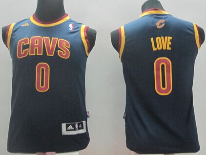 Cleveland Cavaliers #0 Kevin Love Navy Blue Kids Jersey