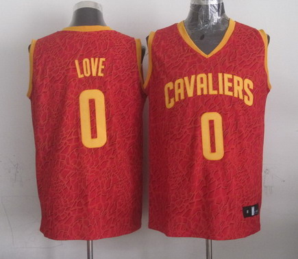 Cleveland Cavaliers #0 Kevin Love Red Leopard Print Fashion Jersey