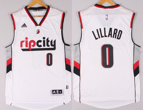 Portland Trail Blazers #0 Damian Lillard Rip City Revolution 30 Swingman 2014 New White Jersey