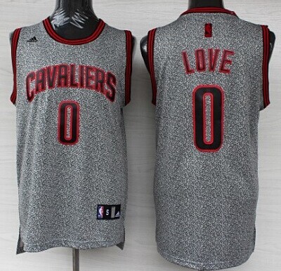 Cleveland Cavaliers #0 Kevin Love Gray Static Fashion Jersey