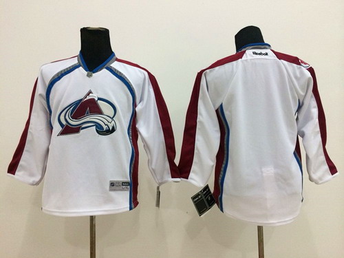 Colorado Avalanche Blank White Kids Jersey