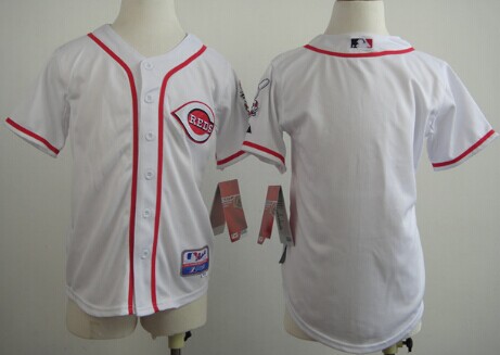 Cincinnati Reds Blank White Kids Jersey