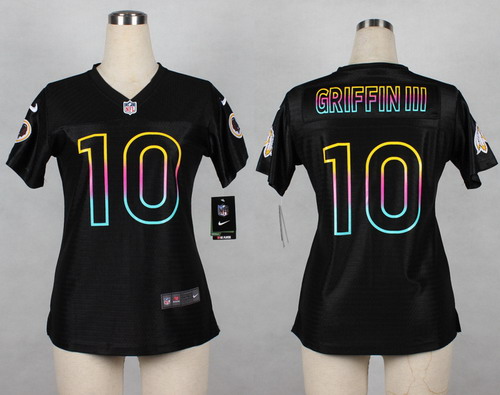 Nike Washington Redskins #10 Robert Griffin III Pro Line Black Fashion Womens Jersey