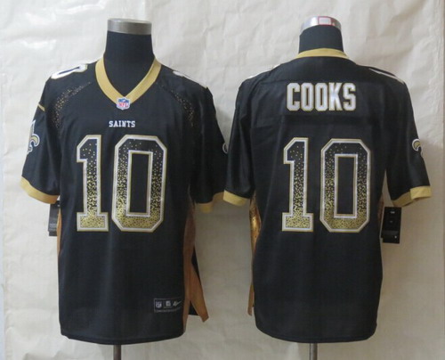 Nike New Orleans Saints #10 Brandin Cooks Drift Fashion Black Elite Jersey