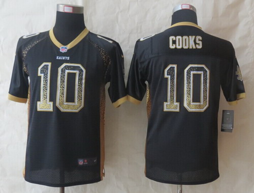 Nike New Orleans Saints #10 Brandin Cooks Drift Fashion Black Kids Jersey