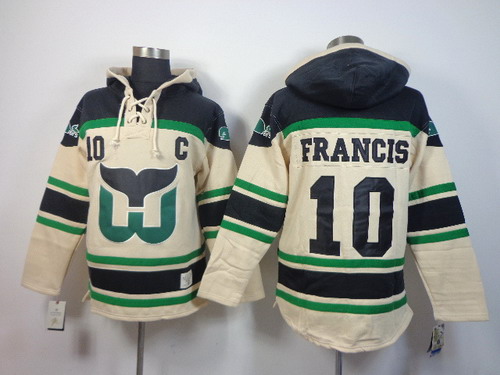 Old Time Hockey Hartford Whalers #10 Ron Francis Cream Hoodie