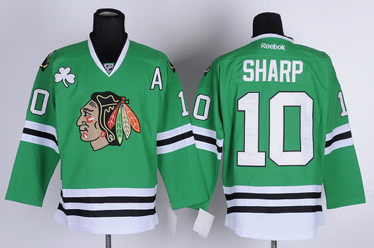 Chicago Blackhawks #10 Patrick Sharp Green Jersey