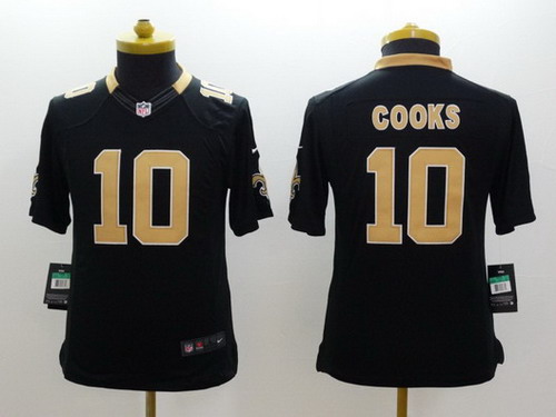 Nike New Orleans Saints #10 Brandin Cooks Black Limited Kids Jersey