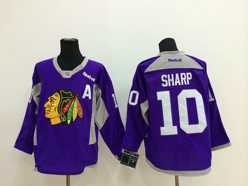 Chicago Blackhawks #10 Patrick Sharp 2014 Training Purple Jersey