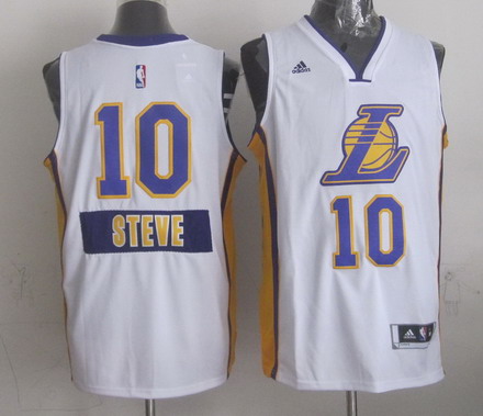 Los Angeles Lakers #10 Steve Nash Revolution 30 Swingman 2014 Christmas Day White Jersey