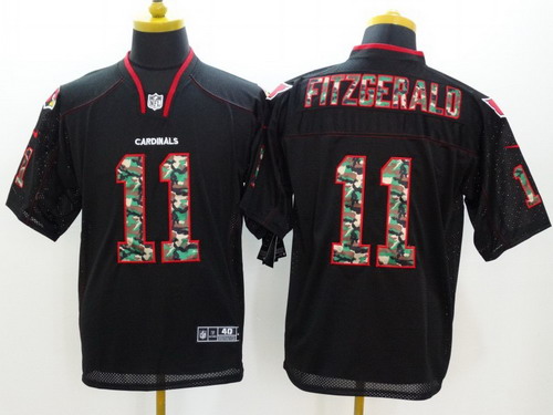 Nike Arizona Cardinals #11 Larry Fitzgerald Black With Camo Elite Jersey