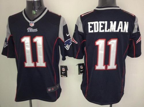 Nike New England Patriots #11 Julian Edelman Blue Game Jersey