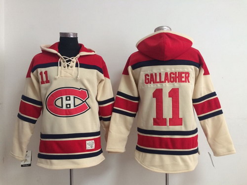 Old Time Hockey Montreal Canadiens #11 Brendan Gallagher Cream Hoodie