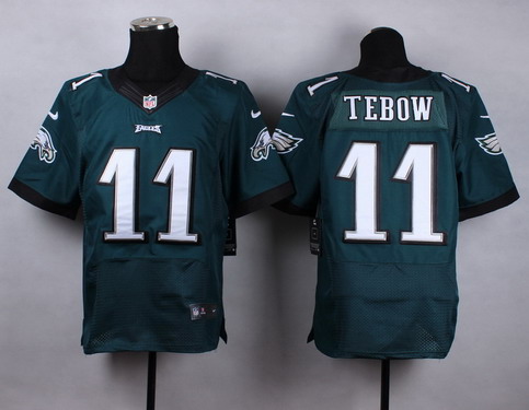 Nike Philadelphia Eagles #11 Tim Tebow Dark Green Elite Jersey