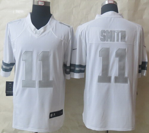 Nike Kansas City Chiefs #11 Alex Smith Platinum White Limited Jersey