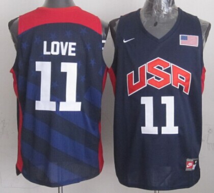 2012 Olympics Team USA #11 Kevin Love Revolution 30 Swingman Blue Jersey