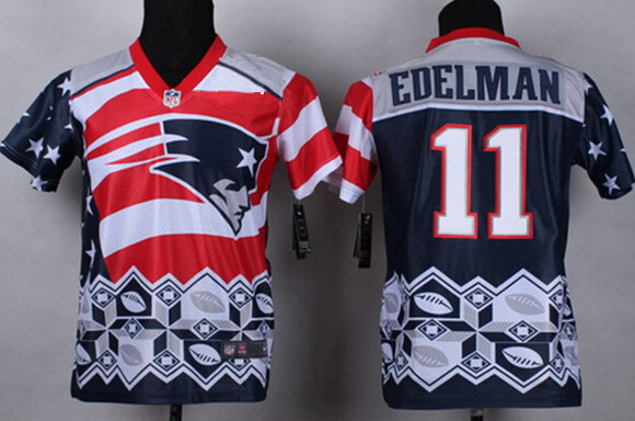 Nike New England Patriots #11 Julian Edelman 2015 Noble Fashion Kids Jersey