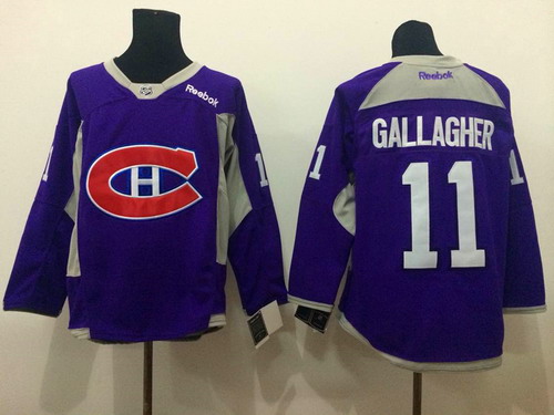 Montreal Canadiens #11 Brendan Gallagher 2014 Training Purple Jersey