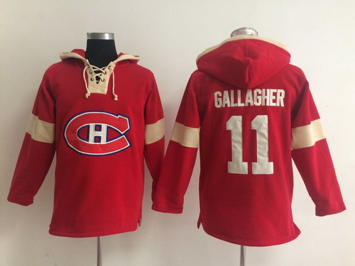 2014 Old Time Hockey Montreal Canadiens #11 Brendan Gallagher Red Hoodie