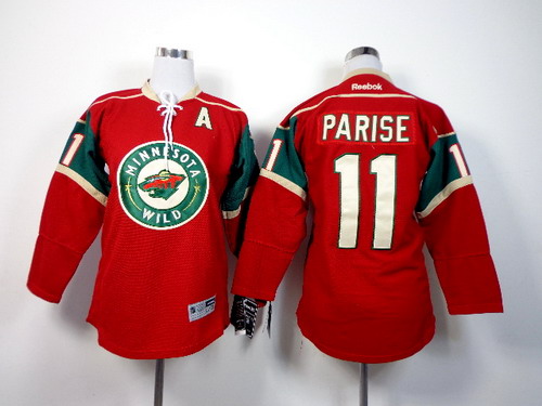 Minnesota Wild #11 Zach Parise Red Kids Jersey