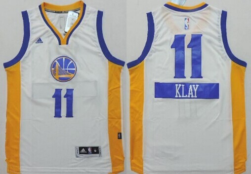 Golden State Warriors #11 Klay Thompson Revolution 30 Swingman 2014 Christmas Day White Jersey