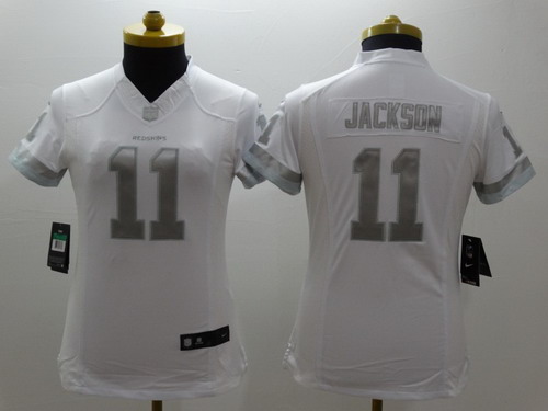 Nike Washington Redskins #11 DeSean Jackson Platinum White Limited Womens Jersey