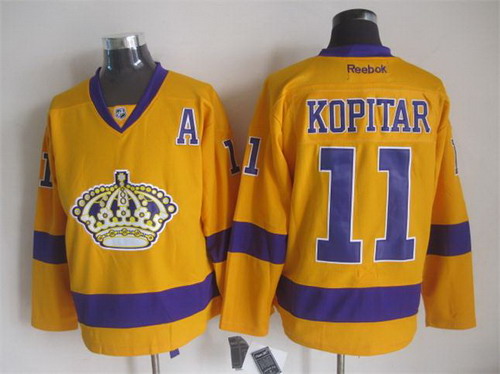 Los Angeles Kings #11 Anze Kopitar Yellow Jersey