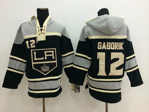 Old Time Hockey Los Angeles Kings #12 Marian Gaborik Black Hoodie