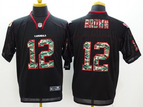 Nike Arizona Cardinals #12 John Brown Black With Camo Elite Jersey