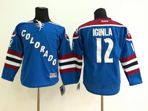 Colorado Avalanche #12 Jarome Iginla Blue Third Kids Jersey