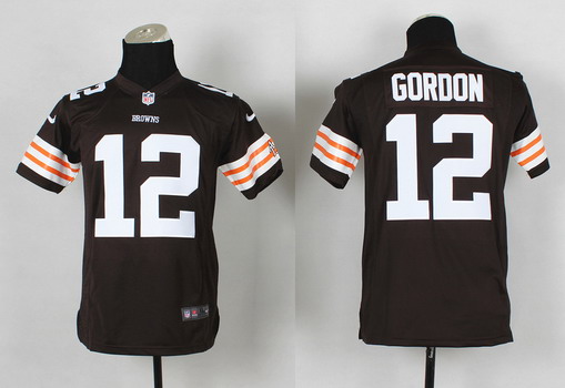 Nike Cleveland Browns #12 Josh Gordon Brown Game Kids Jersey