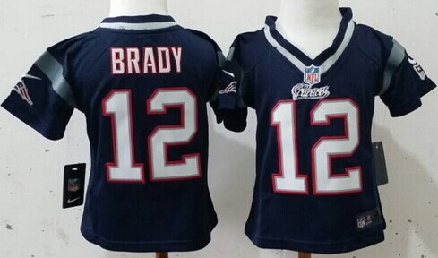 Nike New England Patriots #12 Tom Brady Blue Toddlers Jersey