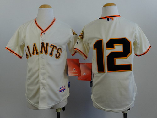 San Francisco Giants #12 Joe Panik Cream Kids Jersey