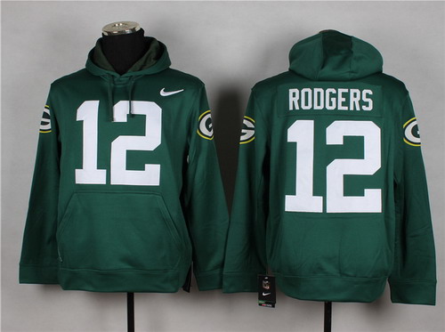 Nike Green Bay Packers #12 Aaron Rodgers Green Hoodie