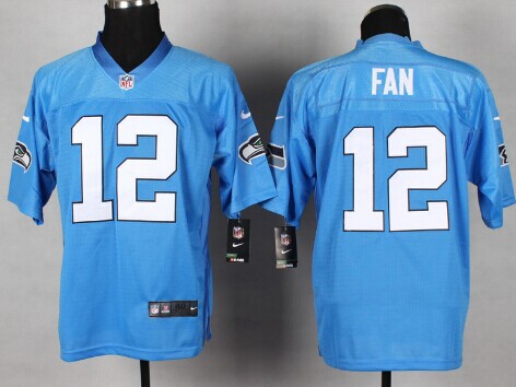 Nike Seattle Seahawks #12 Fan Light Blue Elite Jersey