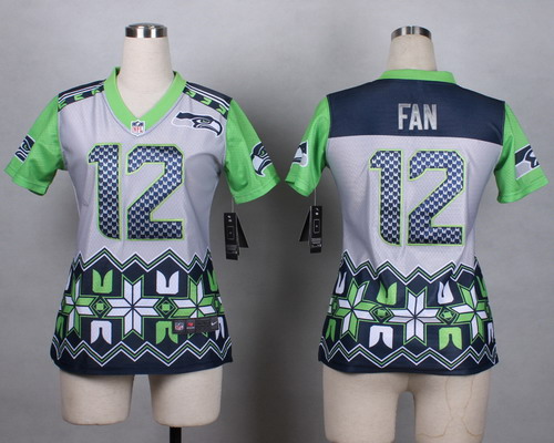 Nike Seattle Seahawks #12 Fan 2015 Noble Fashion Womens Jersey