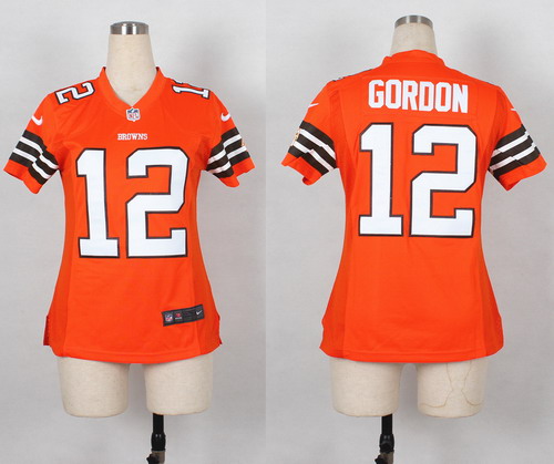 Nike Cleveland Browns #12 Josh Gordon Orange Game Womens Jersey