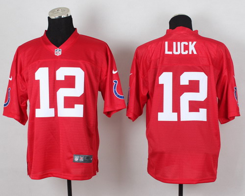 Nike Indianapolis Colts #12 Andrew Luck 2014 QB Red Elite Jersey