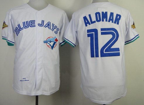 Toronto Blue Jays #12 Roberto Alomar 1993 White Throwback Jersey