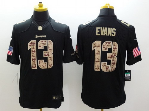 Nike Tampa Bay Buccaneers #13 Mike Evans Salute to Service Black Limited Jersey