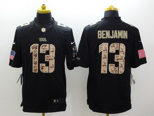 Nike Carolina Panthers #13 Kelvin Benjamin Salute to Service Black Limited Jersey