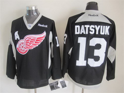 Detroit Red Wings #13 Pavel Datsyuk 2014 Training Black Jersey