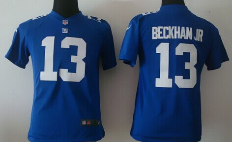 Nike New York Giants #13 Odell Beckham Jr Blue Game Kids Jersey