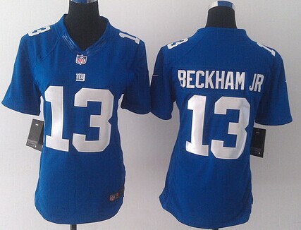 Nike New York Giants #13 Odell Beckham Jr Blue Limited Womens Jersey