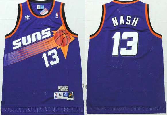 Men's Phoenix Suns #13 Steve Nash Purple Hardwood Classics Soul Swingman Throwback Jersey