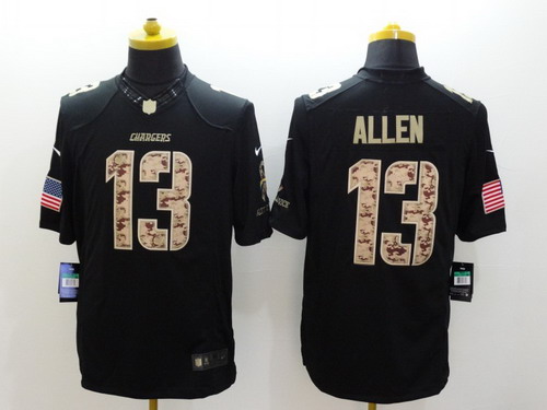 Nike San Diego Chargers #13 Keenan Allen Salute to Service Black Limited Jersey